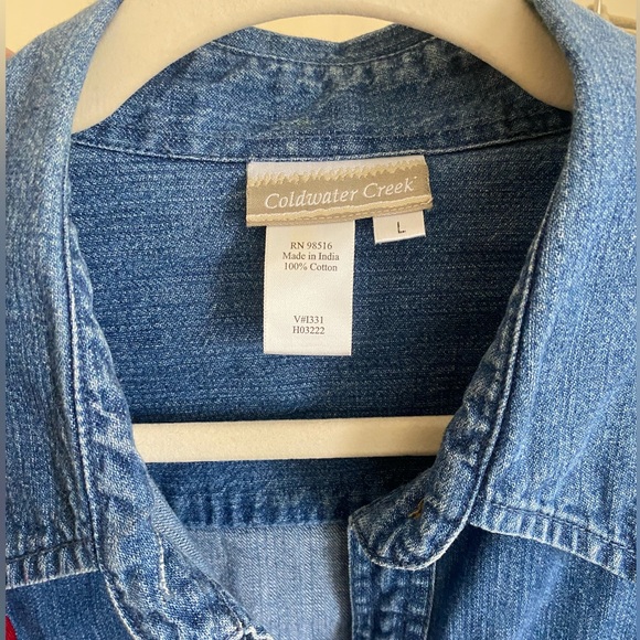 Embroidered Denim Button Up - Picture 5 of 5